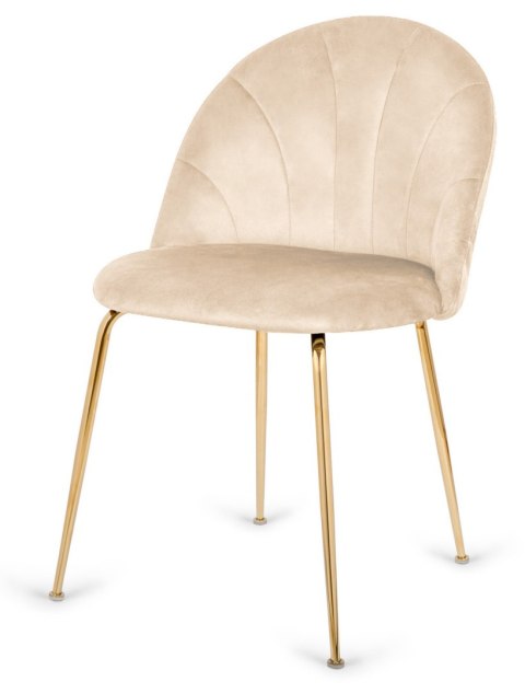 Lugano Krzesło tapicerowane CAMILA BEIGE VELVET GOLD