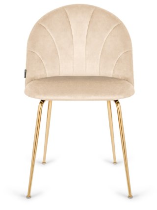 Lugano Krzesło tapicerowane CAMILA BEIGE VELVET GOLD