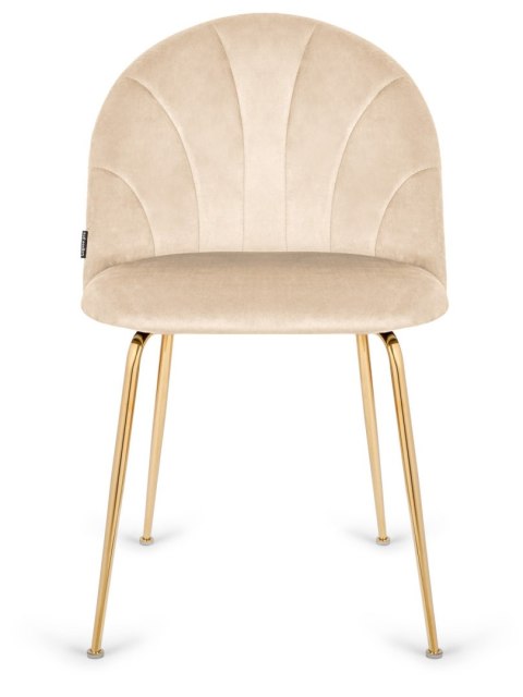 Lugano Krzesło tapicerowane CAMILA BEIGE VELVET GOLD