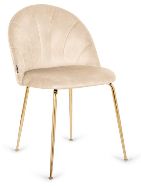 Lugano Krzesło tapicerowane CAMILA BEIGE VELVET GOLD