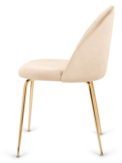 Lugano Krzesło tapicerowane CAMILA BEIGE VELVET GOLD
