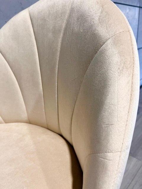 Lugano Krzesło tapicerowane CAMILA BEIGE VELVET GOLD