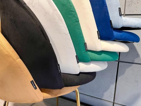 Lugano Krzesło tapicerowane CAMILA BEIGE VELVET GOLD