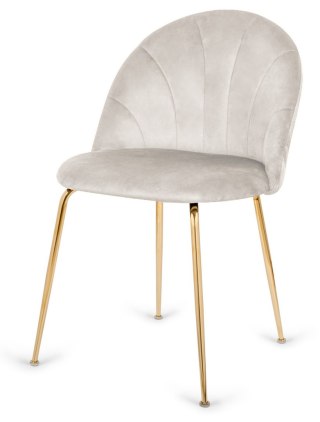Lugano Krzesło tapicerowane CAMILA GREY VELVET GOLD