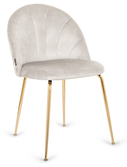 Lugano Krzesło tapicerowane CAMILA GREY VELVET GOLD