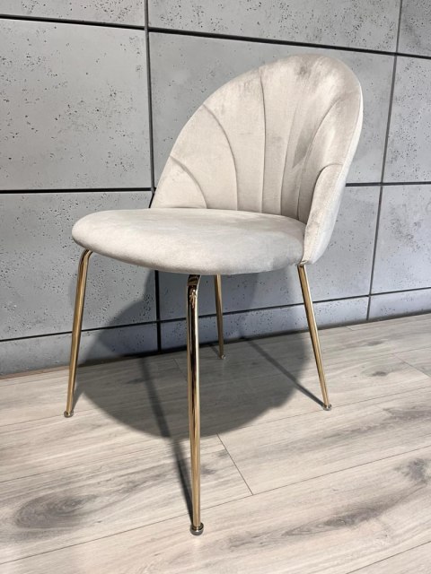 Lugano Krzesło tapicerowane CAMILA GREY VELVET GOLD