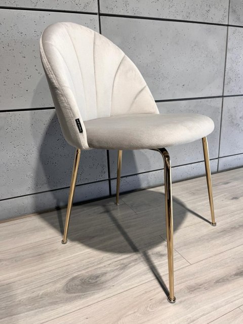 Lugano Krzesło tapicerowane CAMILA GREY VELVET GOLD