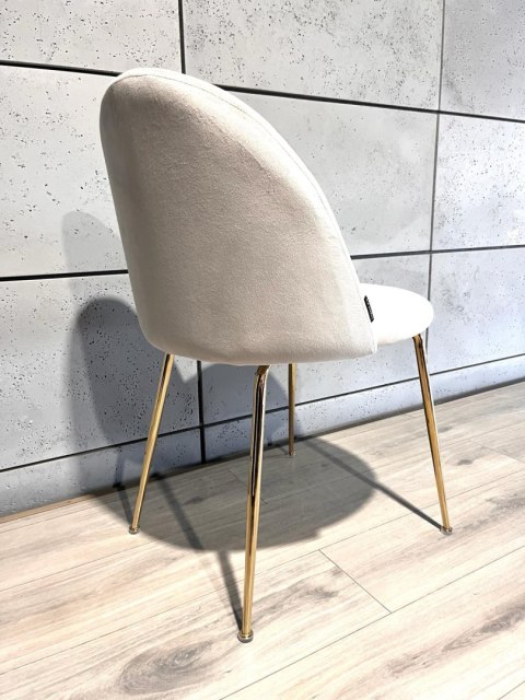 Lugano Krzesło tapicerowane CAMILA GREY VELVET GOLD