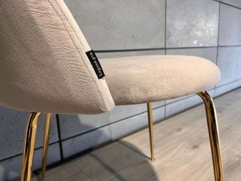 Lugano Krzesło tapicerowane CAMILA GREY VELVET GOLD