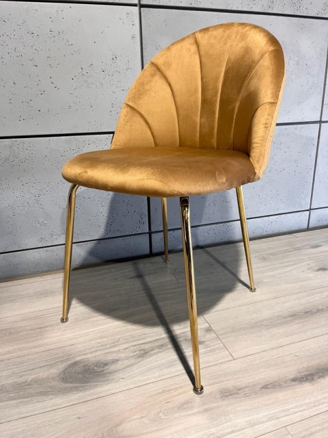 Lugano Krzesło tapicerowane CAMILA TRUFLE VELVET GOLD