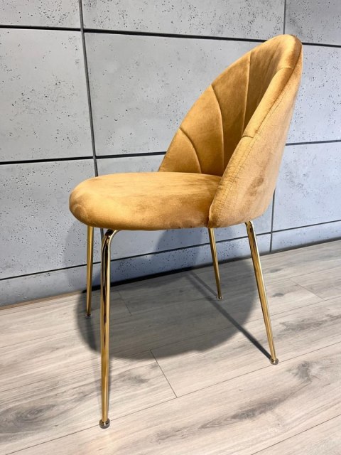 Lugano Krzesło tapicerowane CAMILA TRUFLE VELVET GOLD