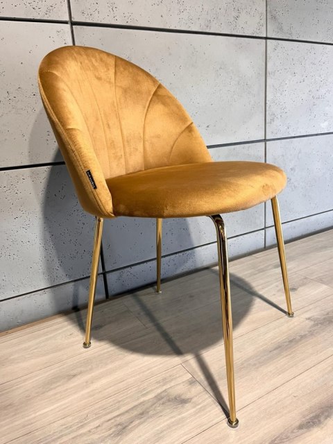 Lugano Krzesło tapicerowane CAMILA TRUFLE VELVET GOLD