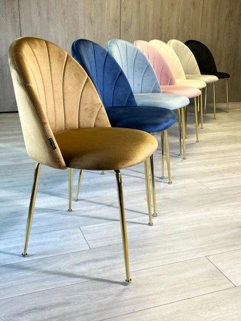 Lugano Krzesło tapicerowane CAMILA TRUFLE VELVET GOLD