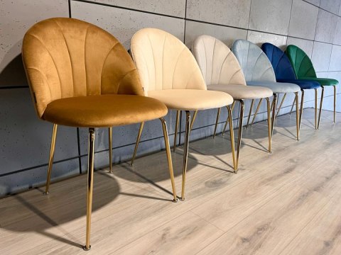 Lugano Krzesło tapicerowane CAMILA TRUFLE VELVET GOLD