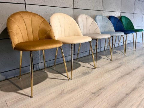 Lugano Krzesło tapicerowane CAMILA TRUFLE VELVET GOLD