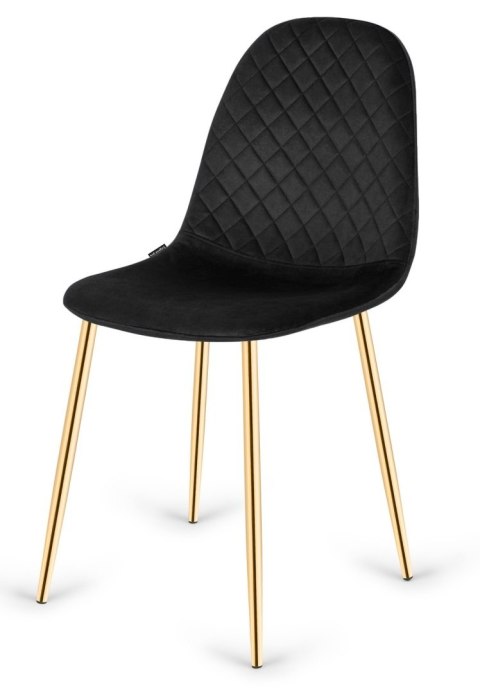 Lugano Krzesło tapicerowane CARO VELVET BLACK GOLD