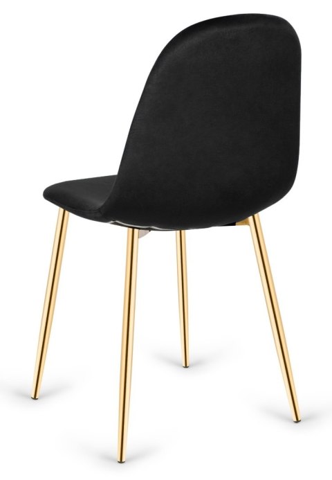 Lugano Krzesło tapicerowane CARO VELVET BLACK GOLD