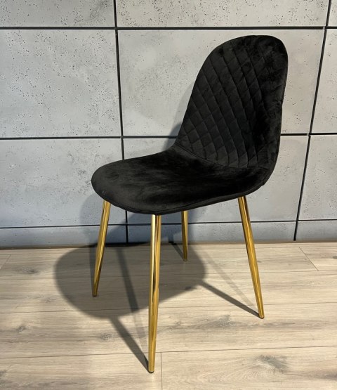 Lugano Krzesło tapicerowane CARO VELVET BLACK GOLD