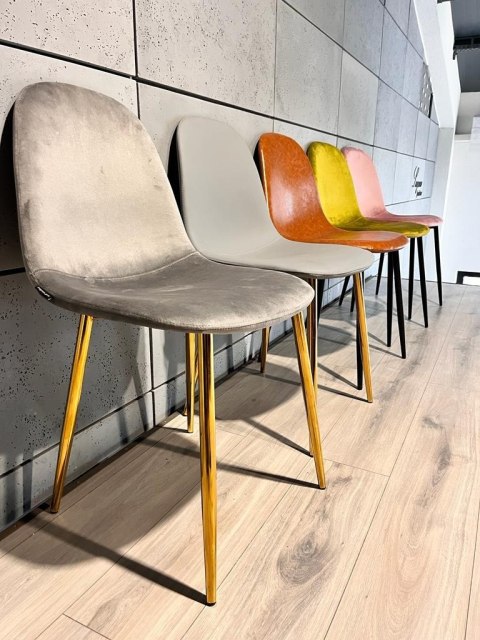 Lugano Krzesło tapicerowane GIULIA VELVET GREY GOLD II GATUNEK