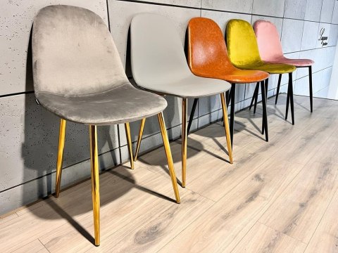 Lugano Krzesło tapicerowane GIULIA VELVET GREY GOLD II GATUNEK