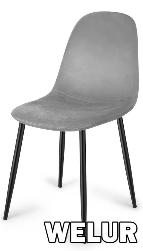 Lugano Krzesło tapicerowane GIULIA VELVET GREY