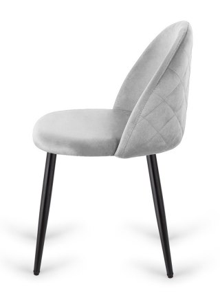 Lugano Krzesło tapicerowane GLORIA LIGHT GREY VELVET OUTLET