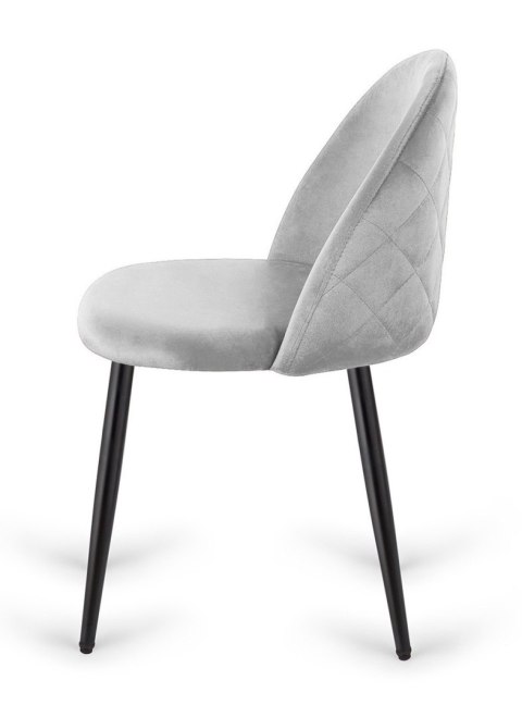 Lugano Krzesło tapicerowane GLORIA LIGHT GREY VELVET OUTLET