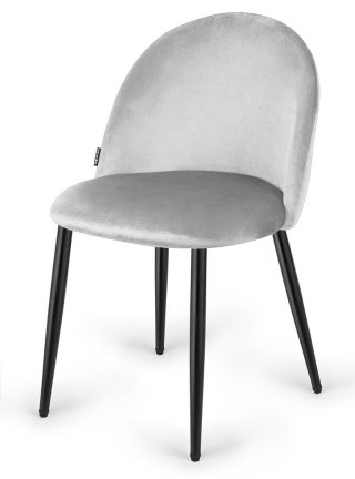 Lugano Krzesło tapicerowane GLORIA LIGHT GREY VELVET OUTLET