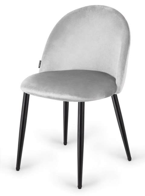 Lugano Krzesło tapicerowane GLORIA LIGHT GREY VELVET OUTLET