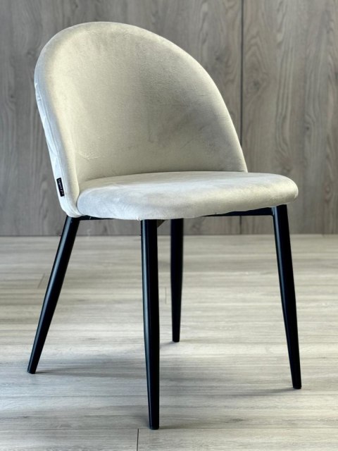Lugano Krzesło tapicerowane GLORIA LIGHT GREY VELVET OUTLET