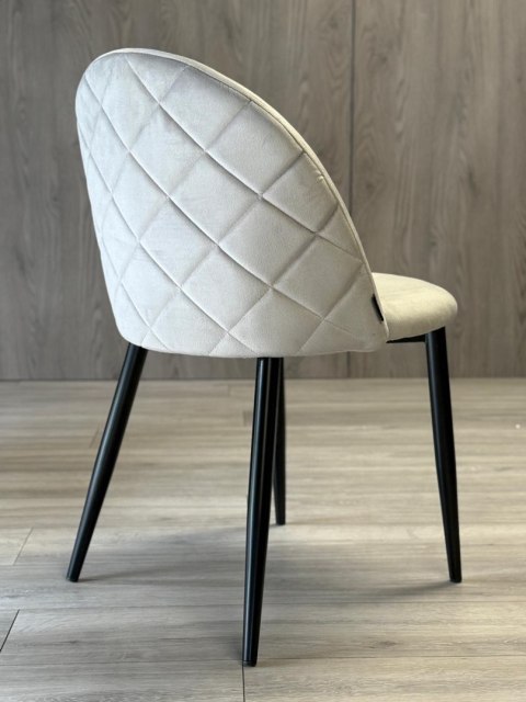 Lugano Krzesło tapicerowane GLORIA LIGHT GREY VELVET OUTLET