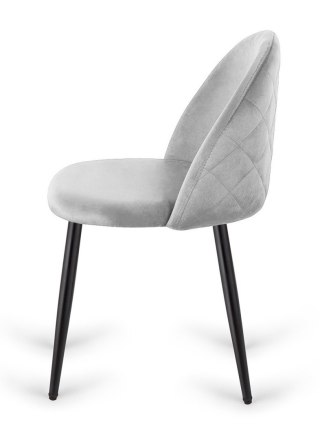 Lugano Krzesło tapicerowane GLORIA LIGHT GREY VELVET