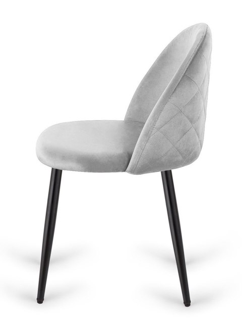 Lugano Krzesło tapicerowane GLORIA LIGHT GREY VELVET