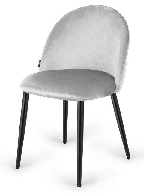 Lugano Krzesło tapicerowane GLORIA LIGHT GREY VELVET