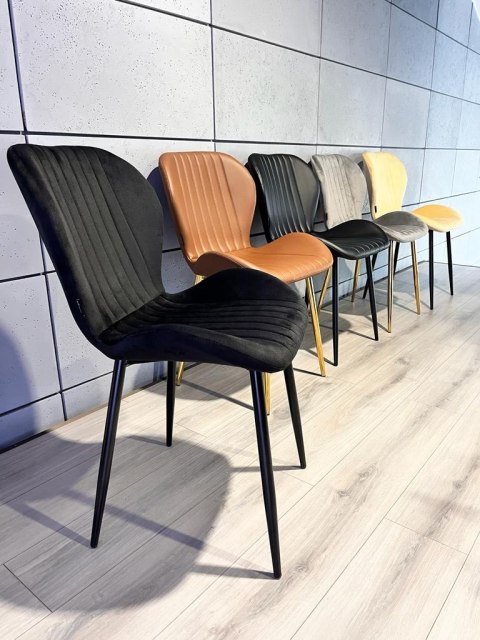Lugano Krzesło tapicerowane MONTI VELVET BLACK