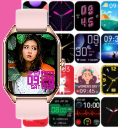 RUBICON Smartwatch Damski Rubicon RNCF03-5 Różowe złoto Bransoleta + Pasek