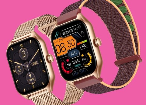 RUBICON Smartwatch Damski Rubicon RNCF03-5 Różowe złoto Bransoleta + Pasek