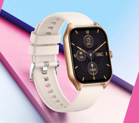 RUBICON Smartwatch Damski Rubicon RNCF03-5 Różowe złoto Bransoleta + Pasek