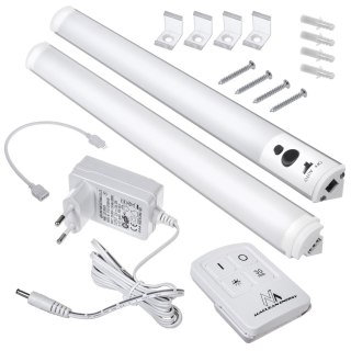 Podszafkowa lampa LED Maclean, liniowa, zestaw 2 moduły z pilotem i zasilaczem, max 4 moduły na jednym zasilaczu, MCE245