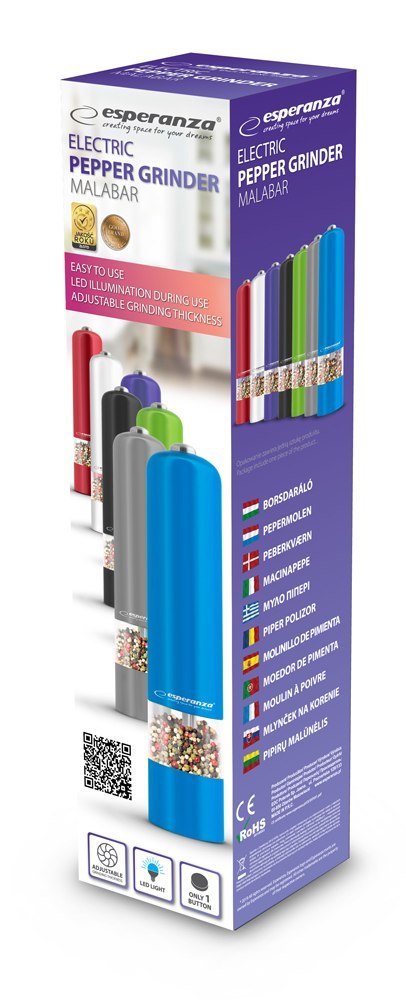 EKP001W Esperanza młynek do pieprzu malabar biały