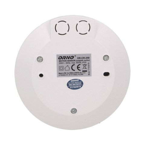 Czujnik ruchu 360 st. IP20, 800W, ultra płaski - 2,5cm, mini