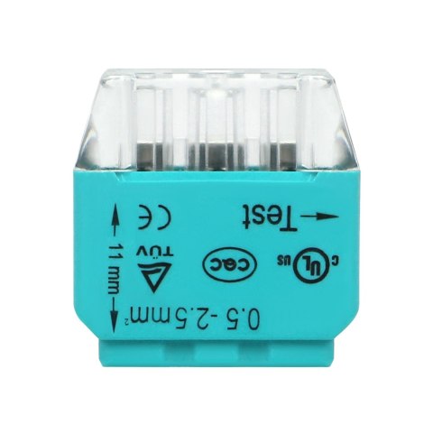 Złączka instalacyjna wciskana 3-przewodowa; na drut 0,75-2,5mm?; IEC 300V/24A; 10 szt.