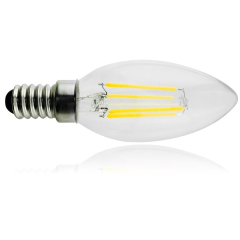 Żarówka Maclean, Filamentowa LED E14, 6W, 230V, WW ciepła biała 3000K, 806lm, Retro edison ozdobna świeczka C35, MCE286