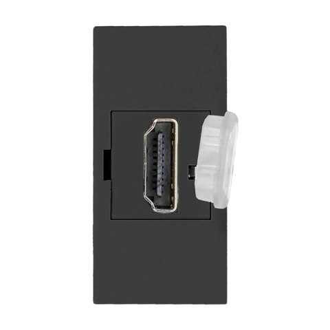 NOEN HDMI, gniazdo modułowe 22,5x45mm HDMI z zaślepką zabezpieczającą, czarne