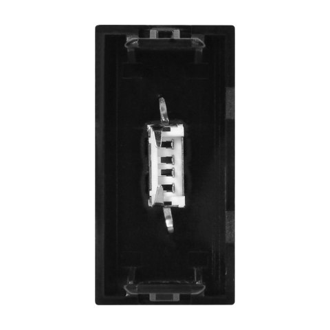 NOEN USB data, gniazdo modułowe 22,5x45mm USB data 2.0, piny, czarne