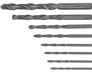 Wiertła do metalu HSS, 3.0-10.0 mm, zestaw 8 szt.