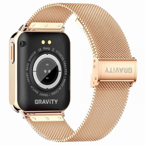 Gravity Smartwatch Gravity Różowe Złoto Czarny 2 Paski GT17-5