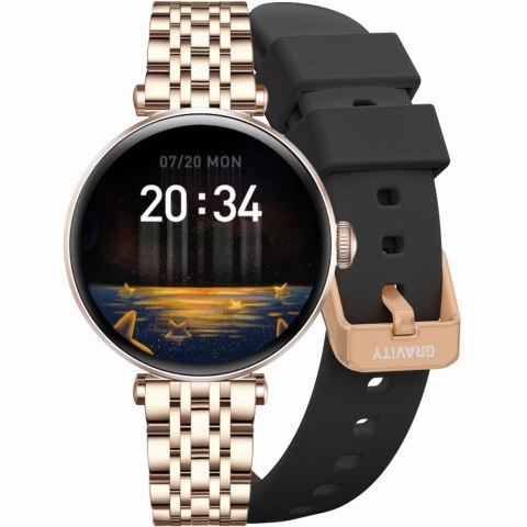 Gravity Smartwatch Gravity Różowe Złoto Czarny 2 Paski GT26-6