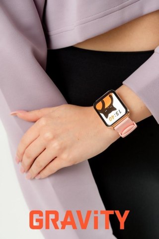 Gravity Smartwatch Gravity Różowe Złoto Różowy 2 Paski GT17-1