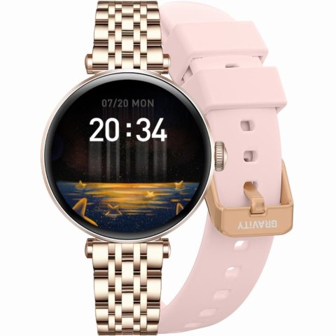 Gravity Smartwatch Gravity Różowe Złoto-srebrny Różowy 2 Paski GT26-4